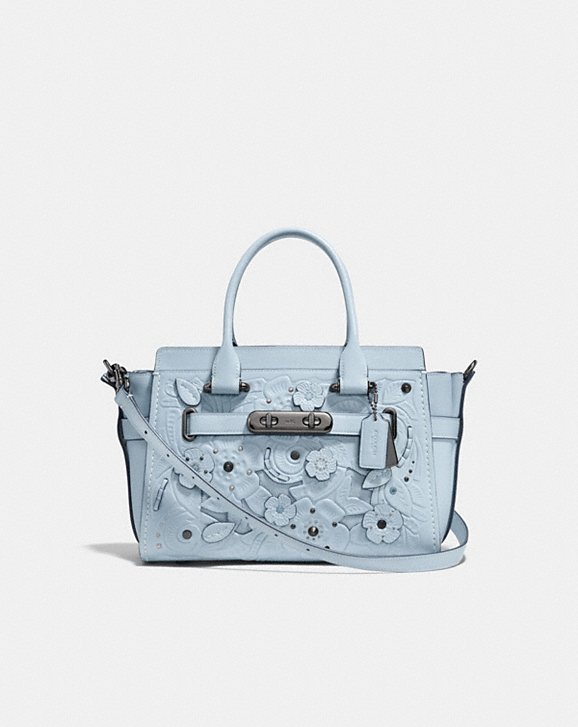 COACH SWAGGER 27 IN GLOVETANNED LEATHER WITH TEA ROSE TOOLING