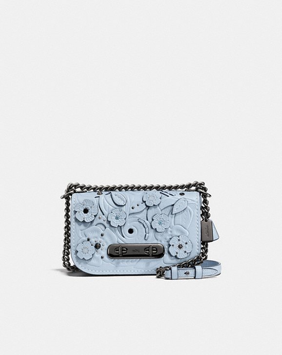 COACH SWAGGER SHOULDER BAG 20 IN GLOVETANNED LEATHER WITH TEA ROSE TOOLING