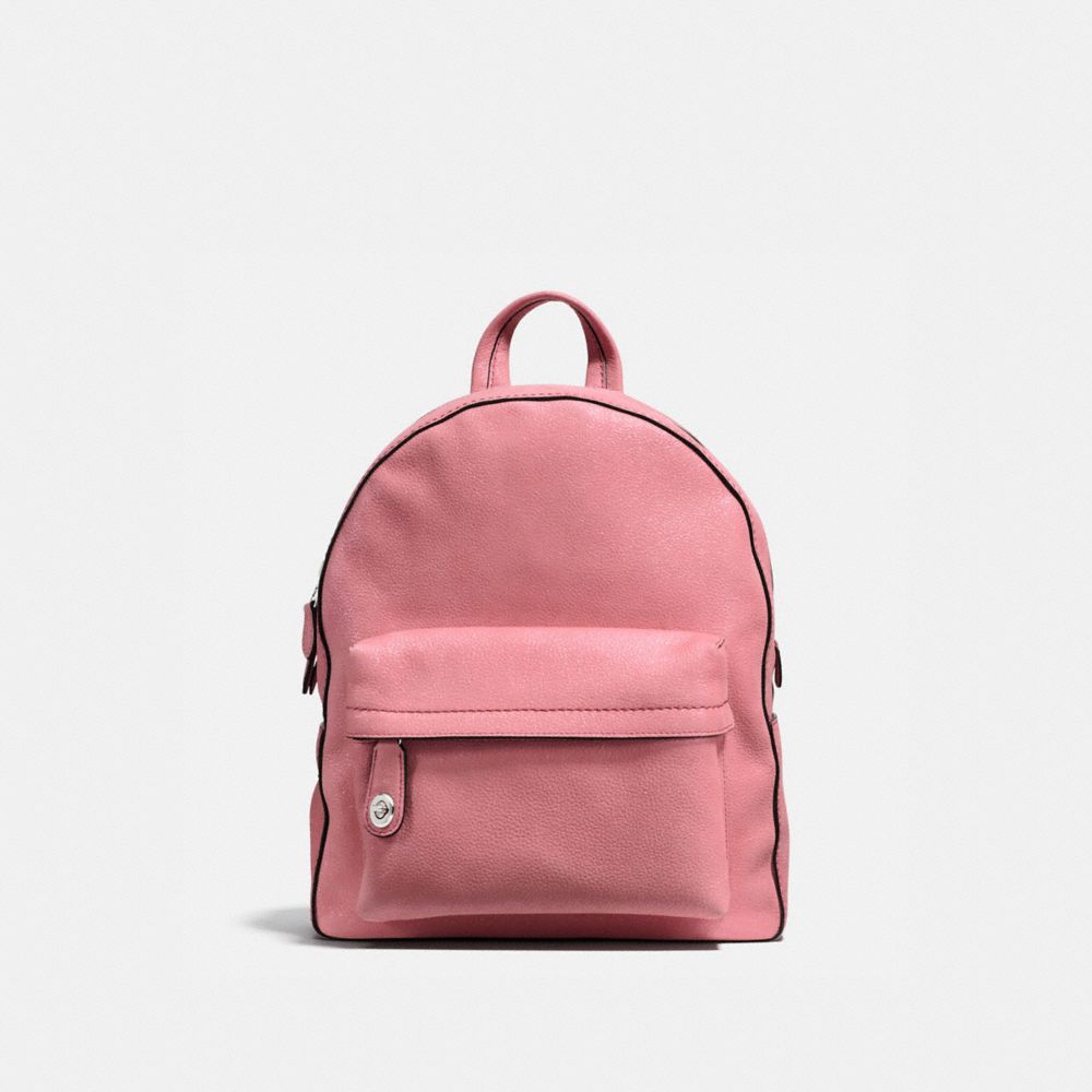 COACH Campus Backpack in Glitter Rose Polished Pebble Leather