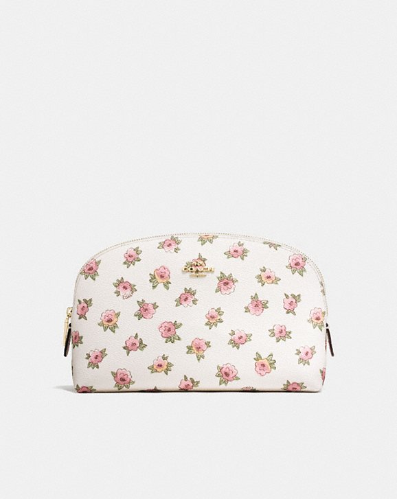 COSMETIC CASE 22 IN FLOWER PATCH PRINT COATED CANVAS