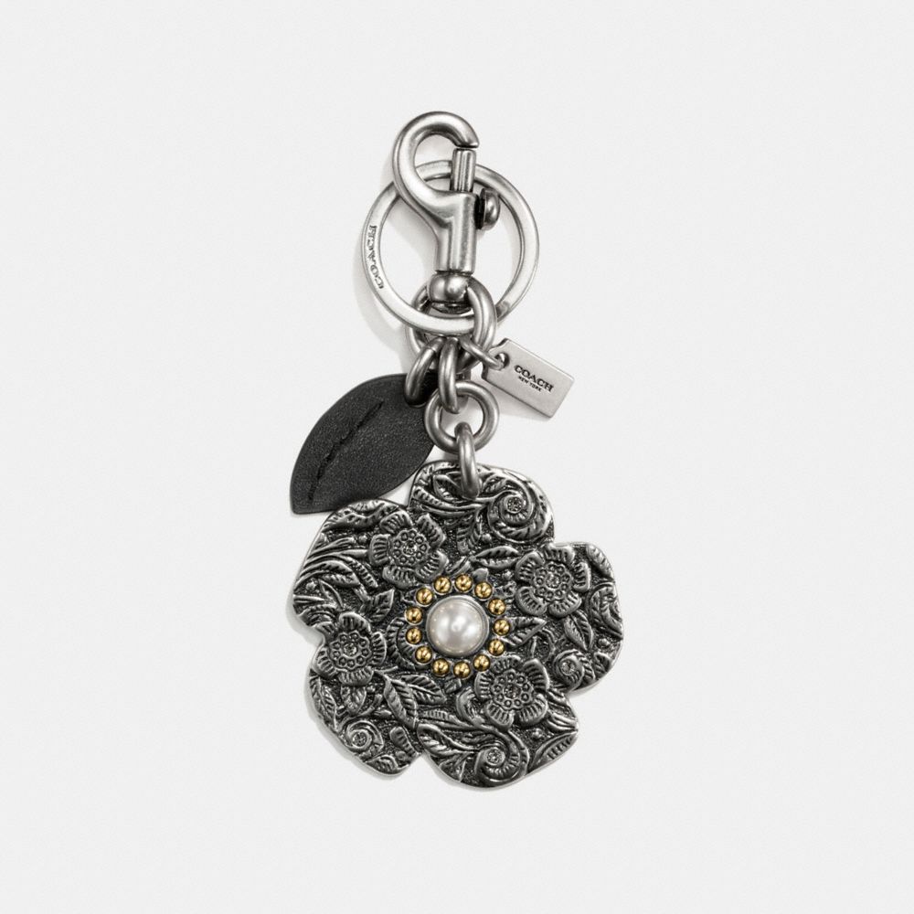 COACH Tooled Willow Floral Bag Charm