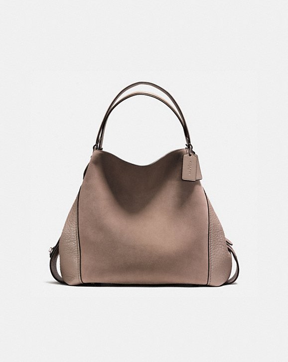 EDIE SHOULDER BAG 42 IN MIXED LEATHERS