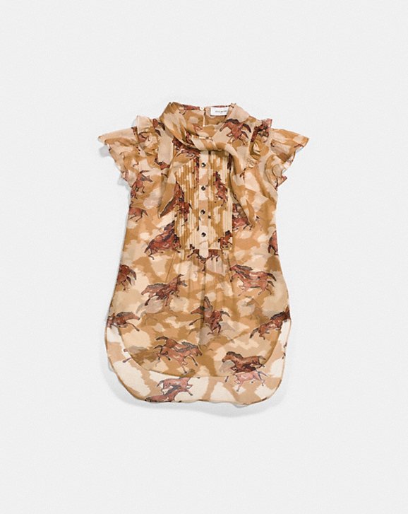 HORSE PRINT SLEEVELESS BLOUSE