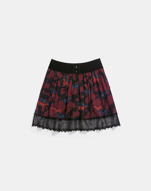 HORSE PRINT TIERED SKIRT