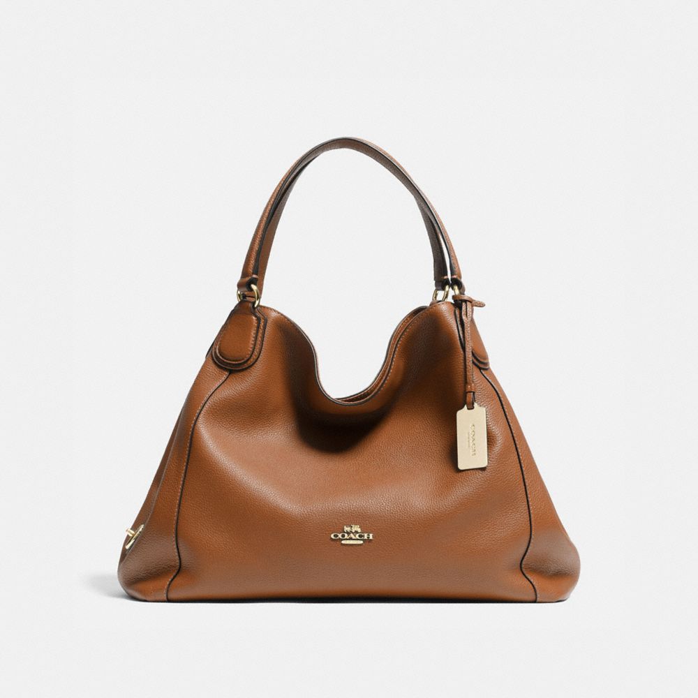 COACH Designer Purses Edie Shoulder Bag In Pebble Leather