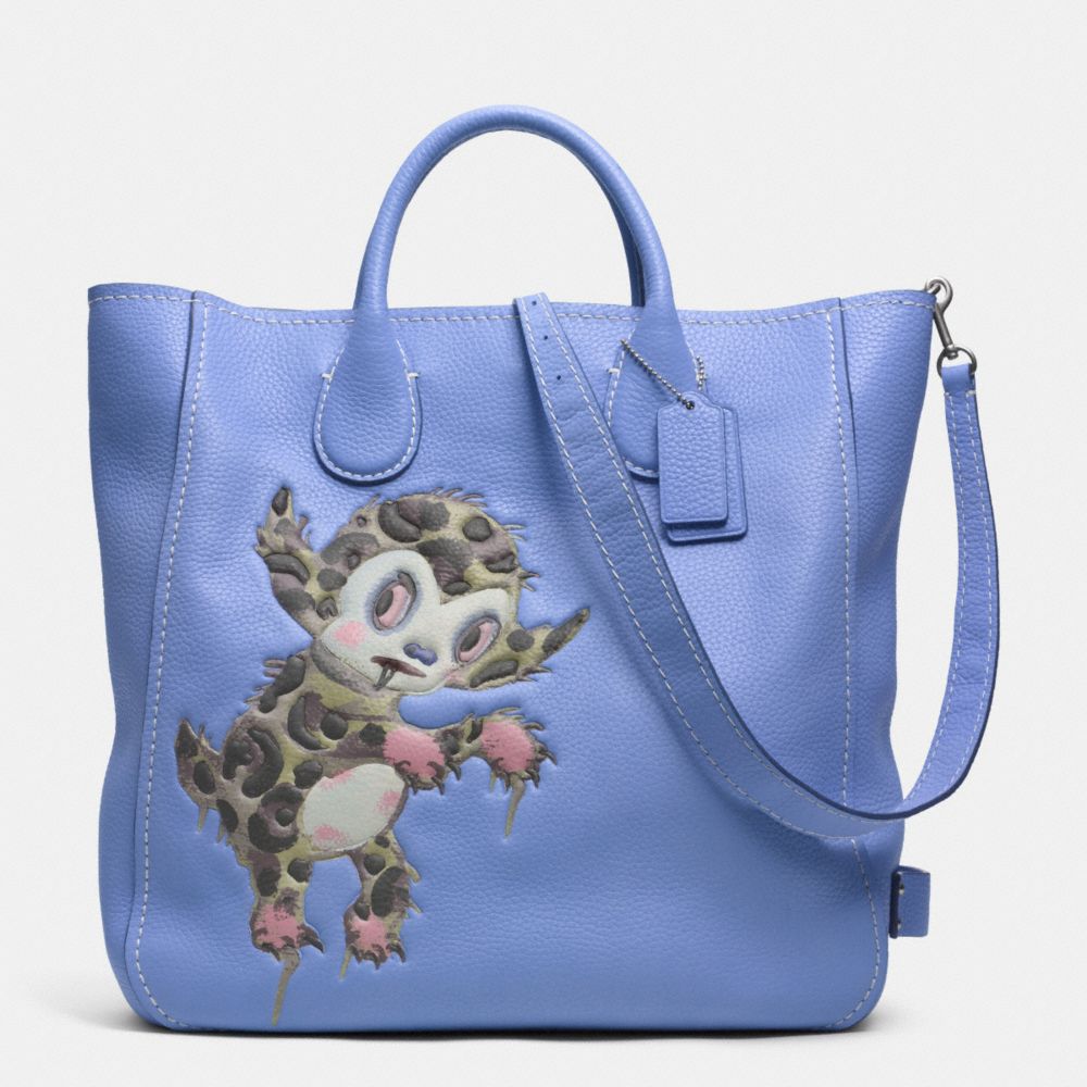 COACH X BASEMAN BUSTER LE FAUVE TATUM TALL TOTE IN PEBBLE LEATHER
