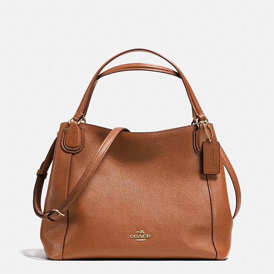 COACH: Edie Shoulder Bag 28 in Pebble Leather