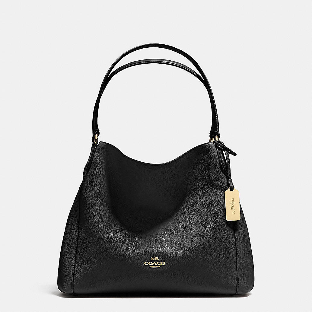 Coach Edie Shoulder Bag 31 In Refined Pebble Leather Black. Style 36464 LIBLK | eBay