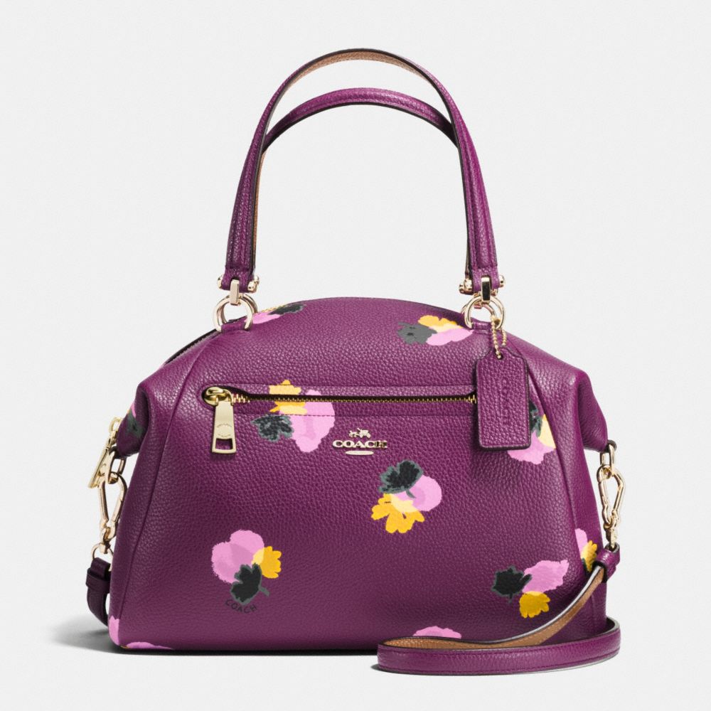 NWT COACH 37159 COACH PRAIRIE SATCHEL PURSE FLORAL PRINT LEATHER PURPLE ...