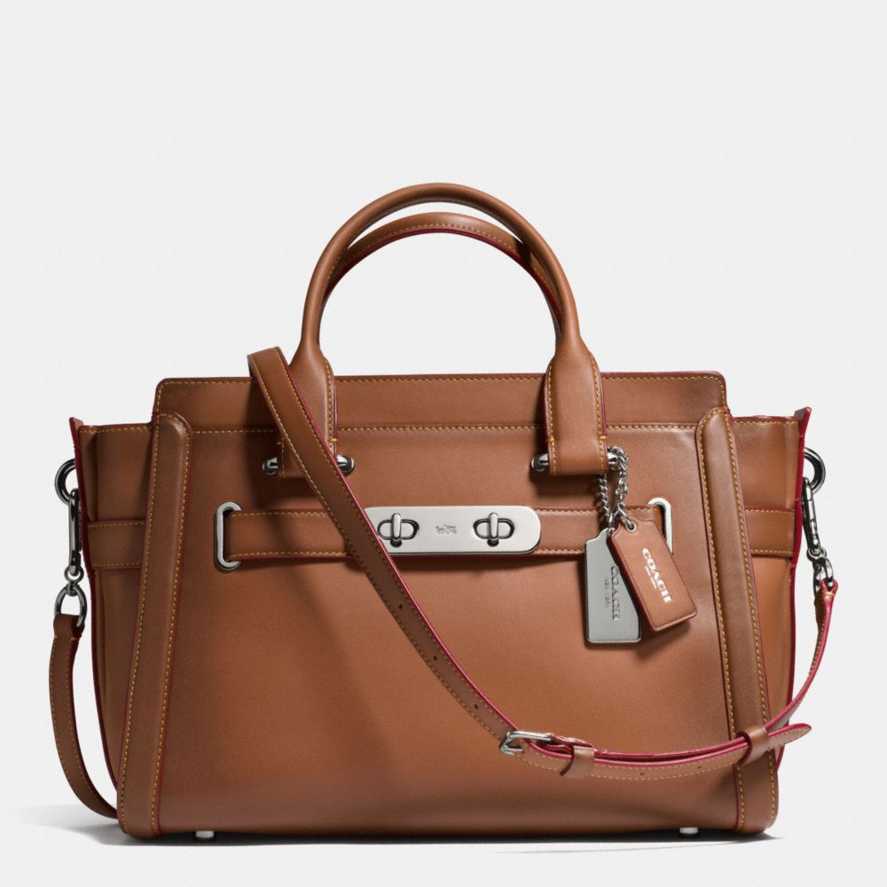 COACH Designer Handbags | Coach Swagger In Burnished Glovetanned Leather