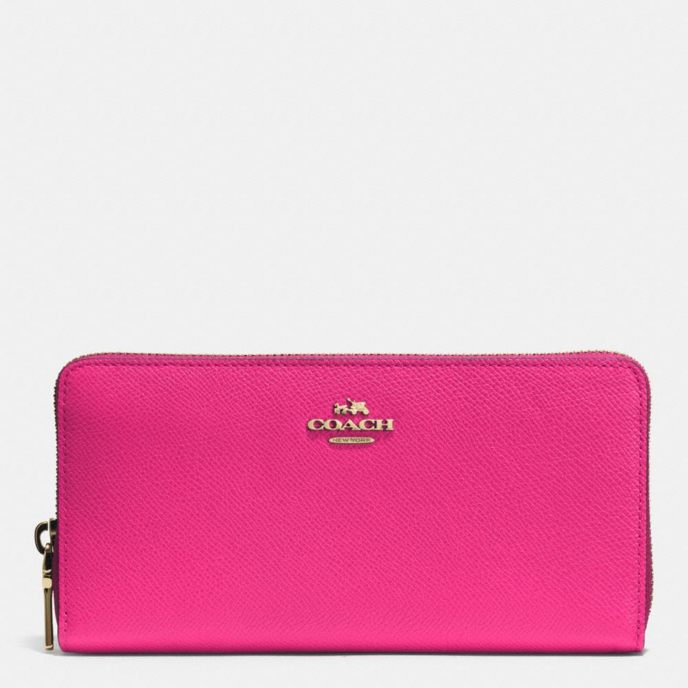 Coach Designer Wallets Accordion Zip Wallet in Embossed Textured Leather