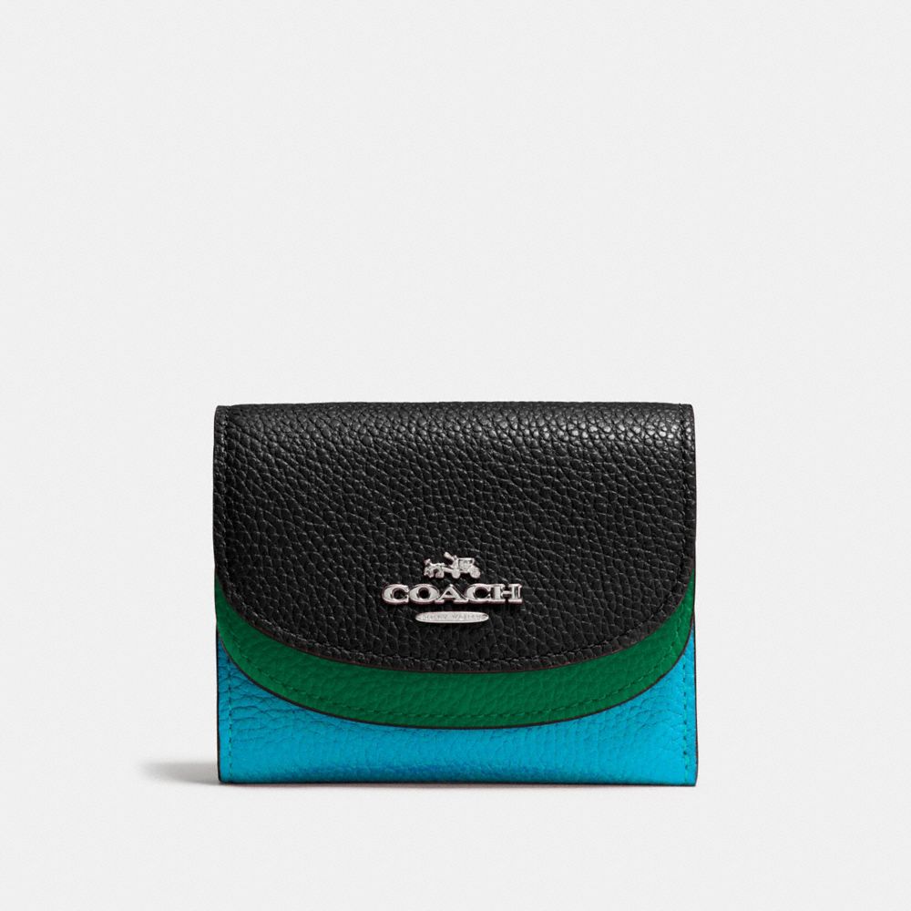 COACH Double Flap Small Wallet In Colorblock Leather