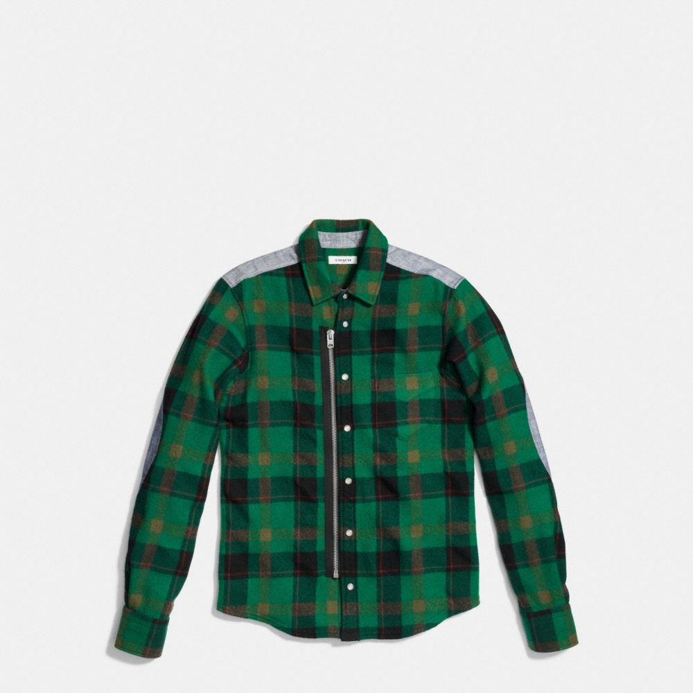 COACH Plaid Zip Shirt