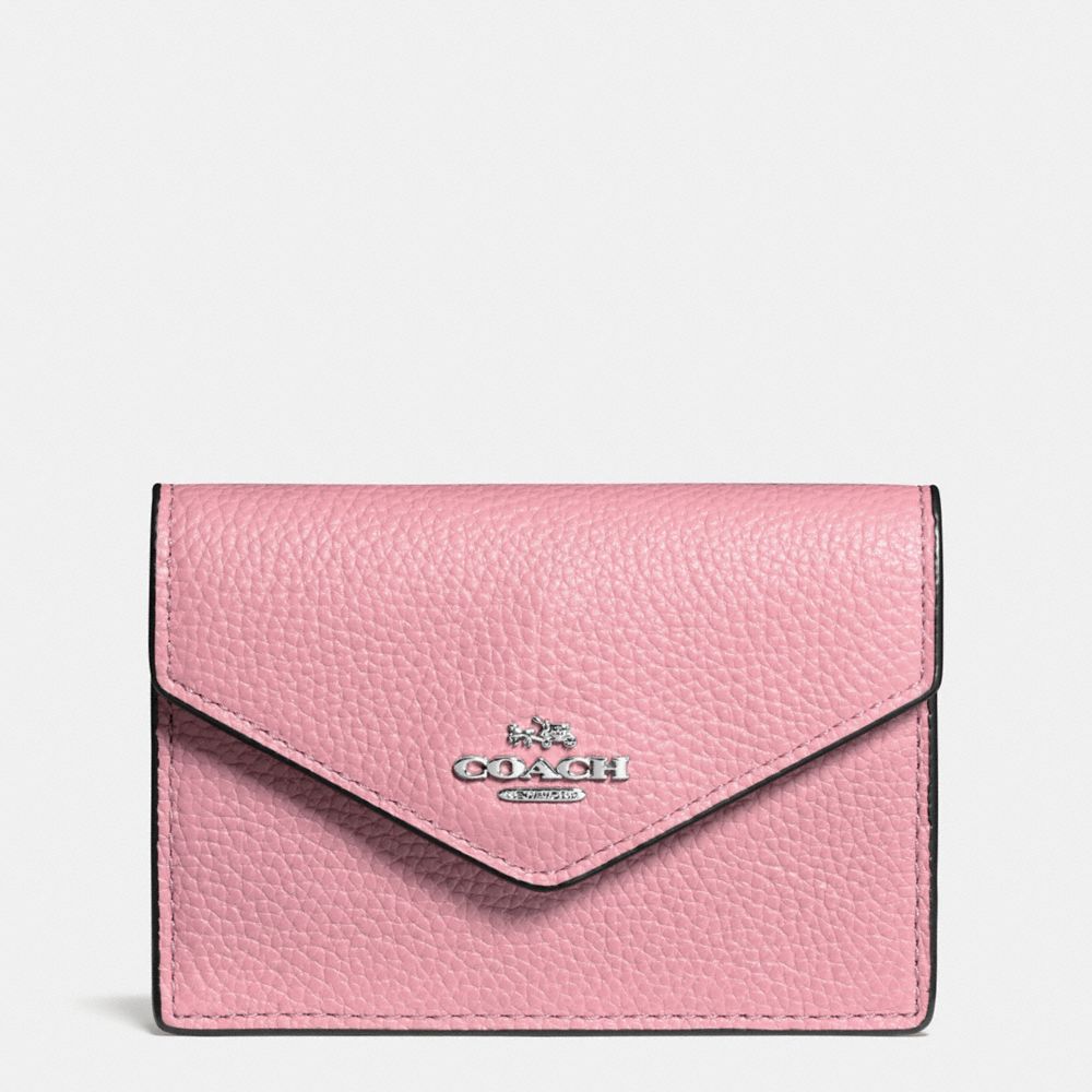 COACH Envelope Card Case in Polished Pebble Leather