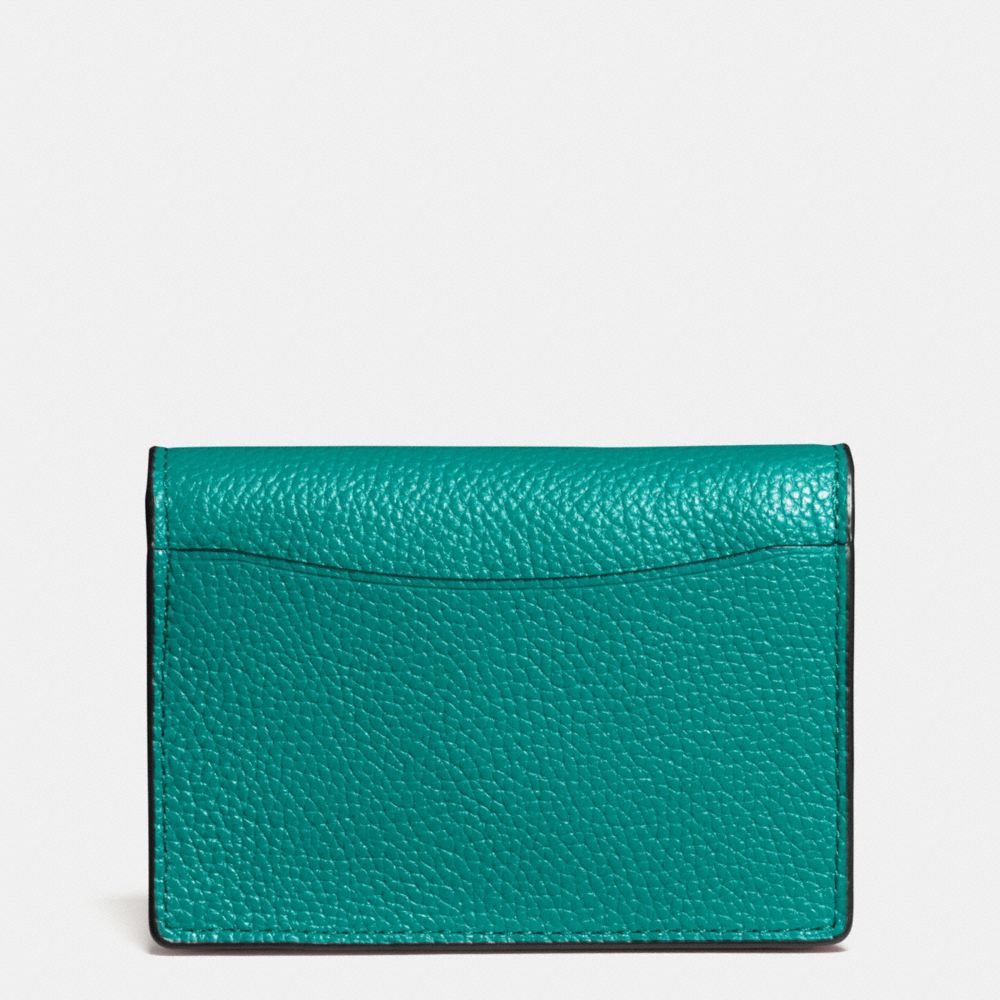 COACH Envelope Card Case In Polished Pebble Leather