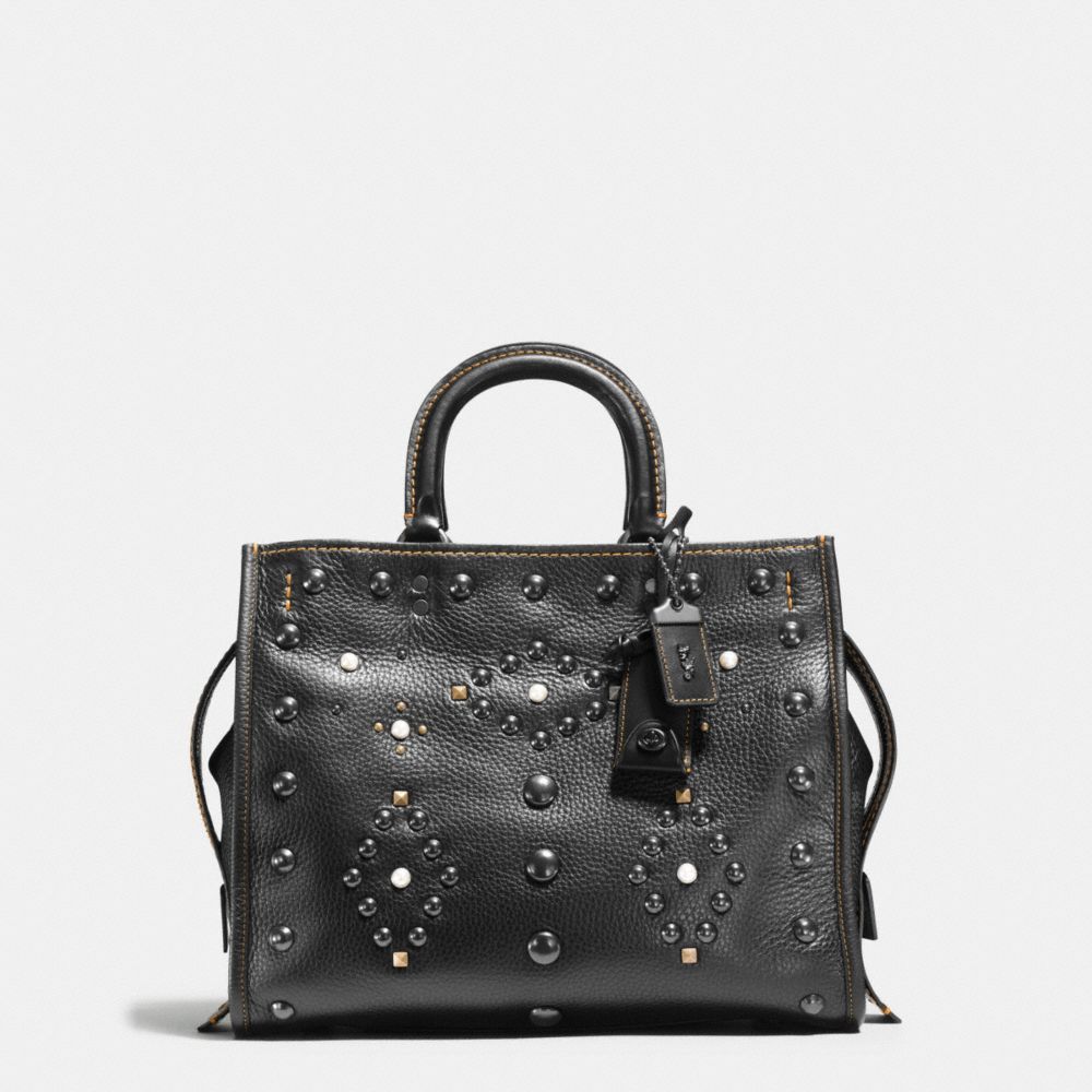 COACH Designer Purses Western Rivets Rogue Bag In Pebble Leather