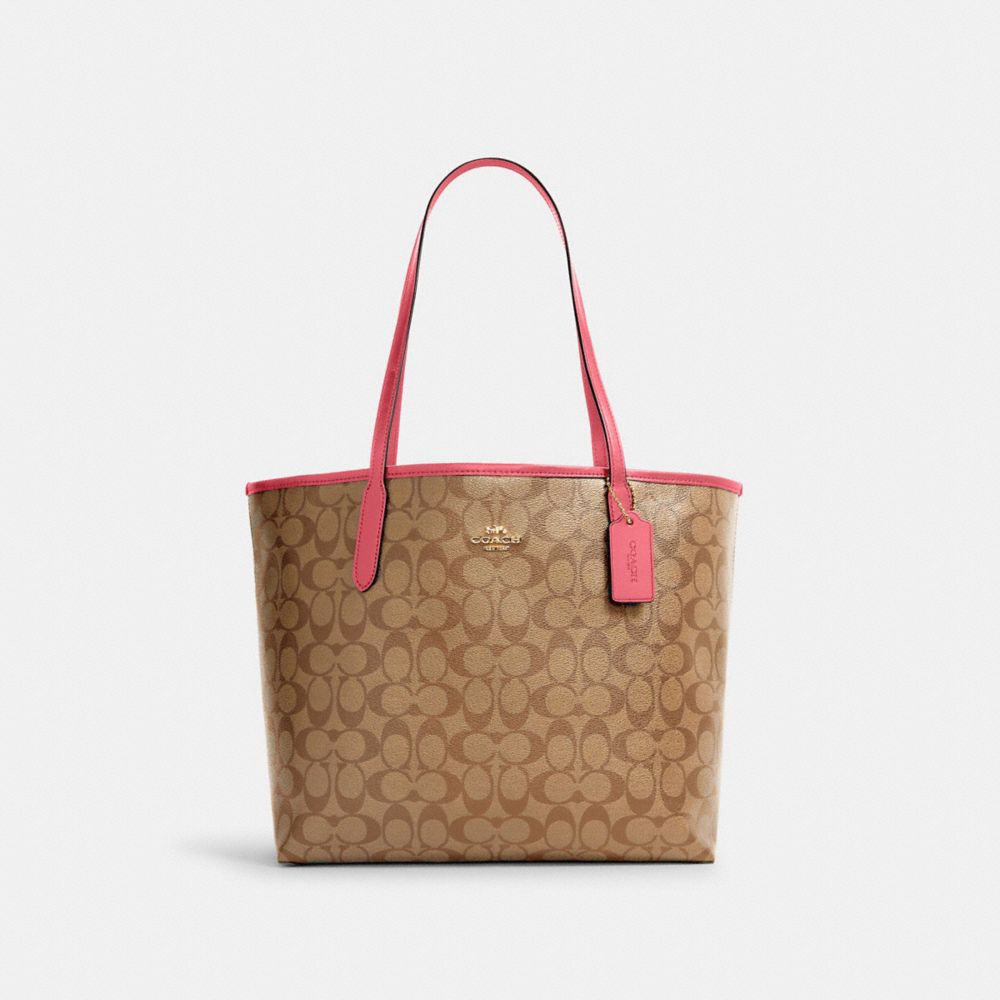 CITY TOTE IN SIGNATURE CANVAS