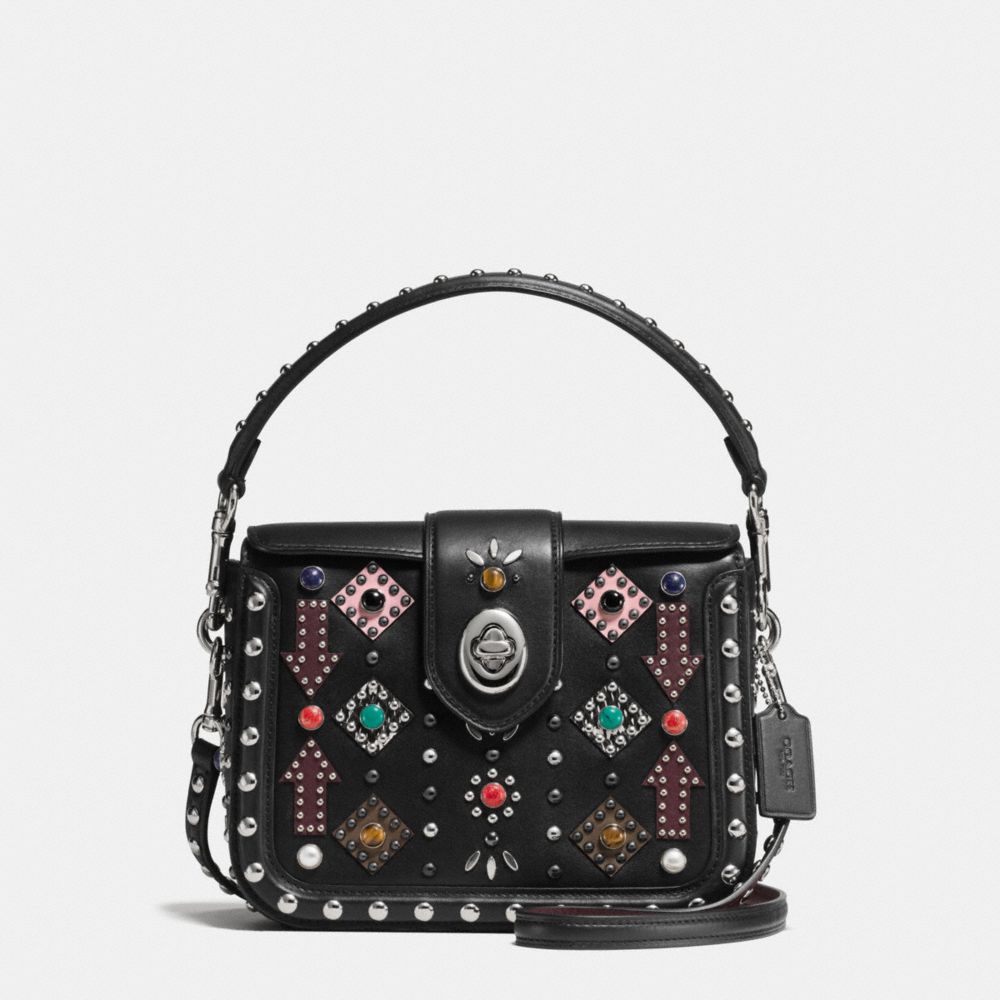 COACH Page Crossbody in Glovetanned Leather With All Over Western Rivets