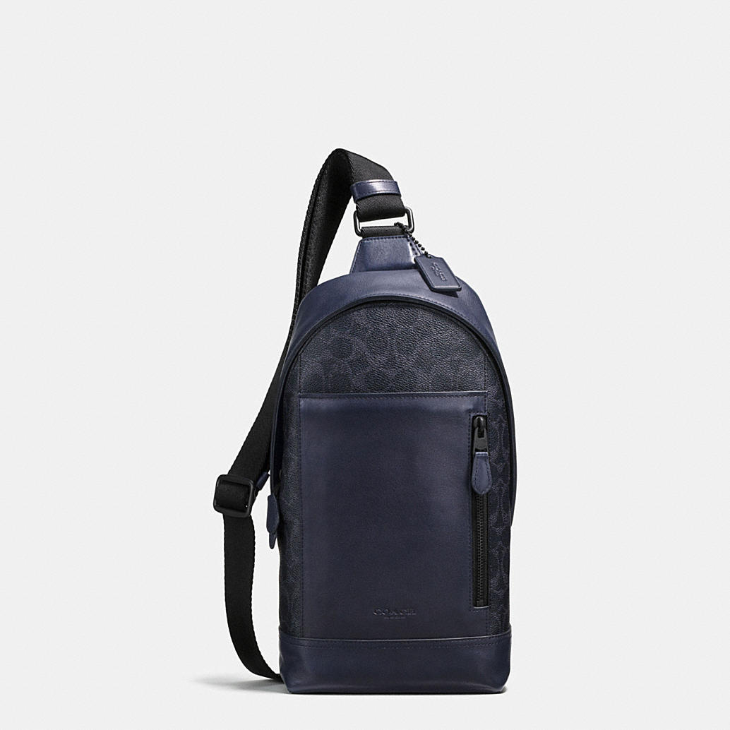COACH: Manhattan Sling Pack In Signature Coated Canvas