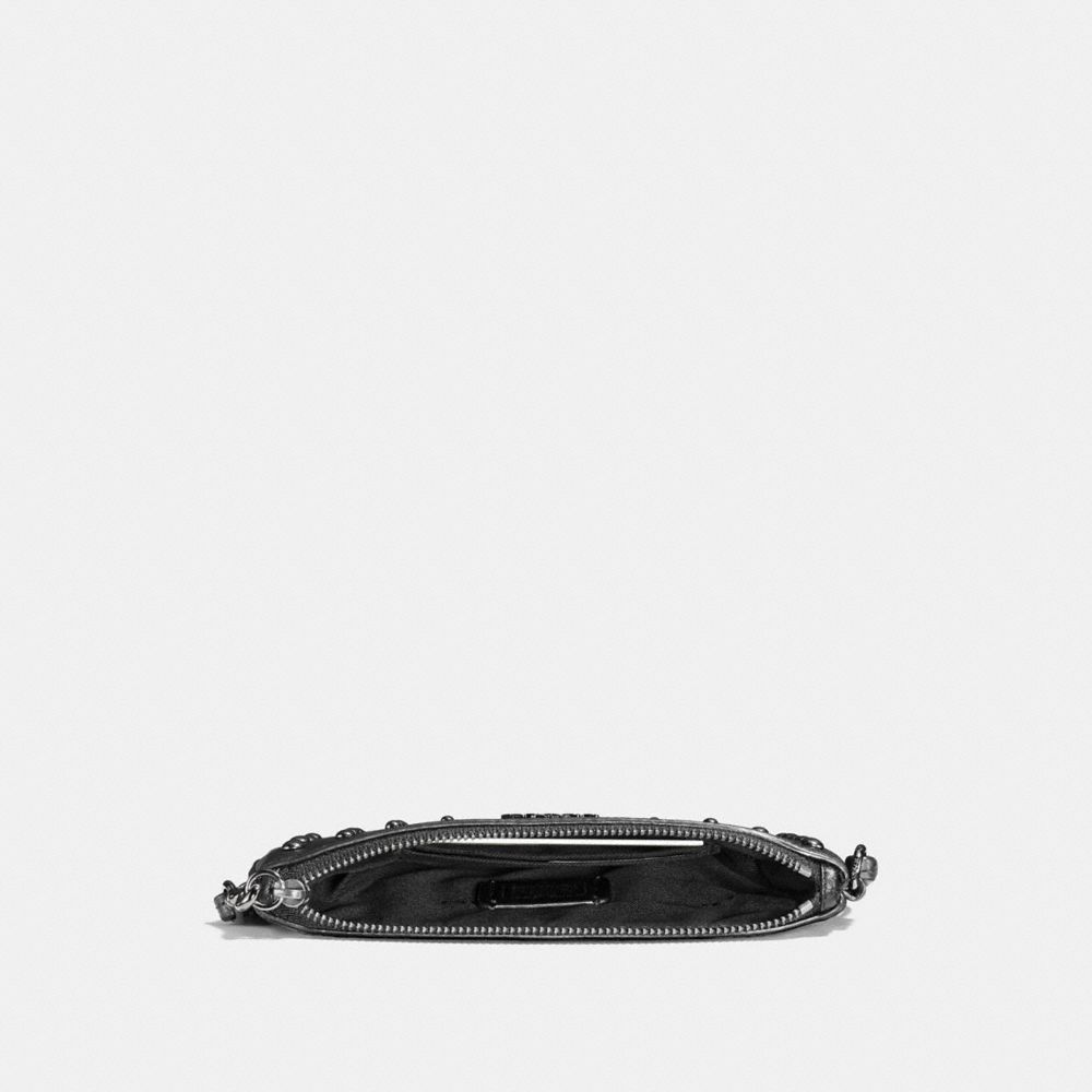 COACH Small Wristlet In Polished Pebble Leather With Ombre Rivets