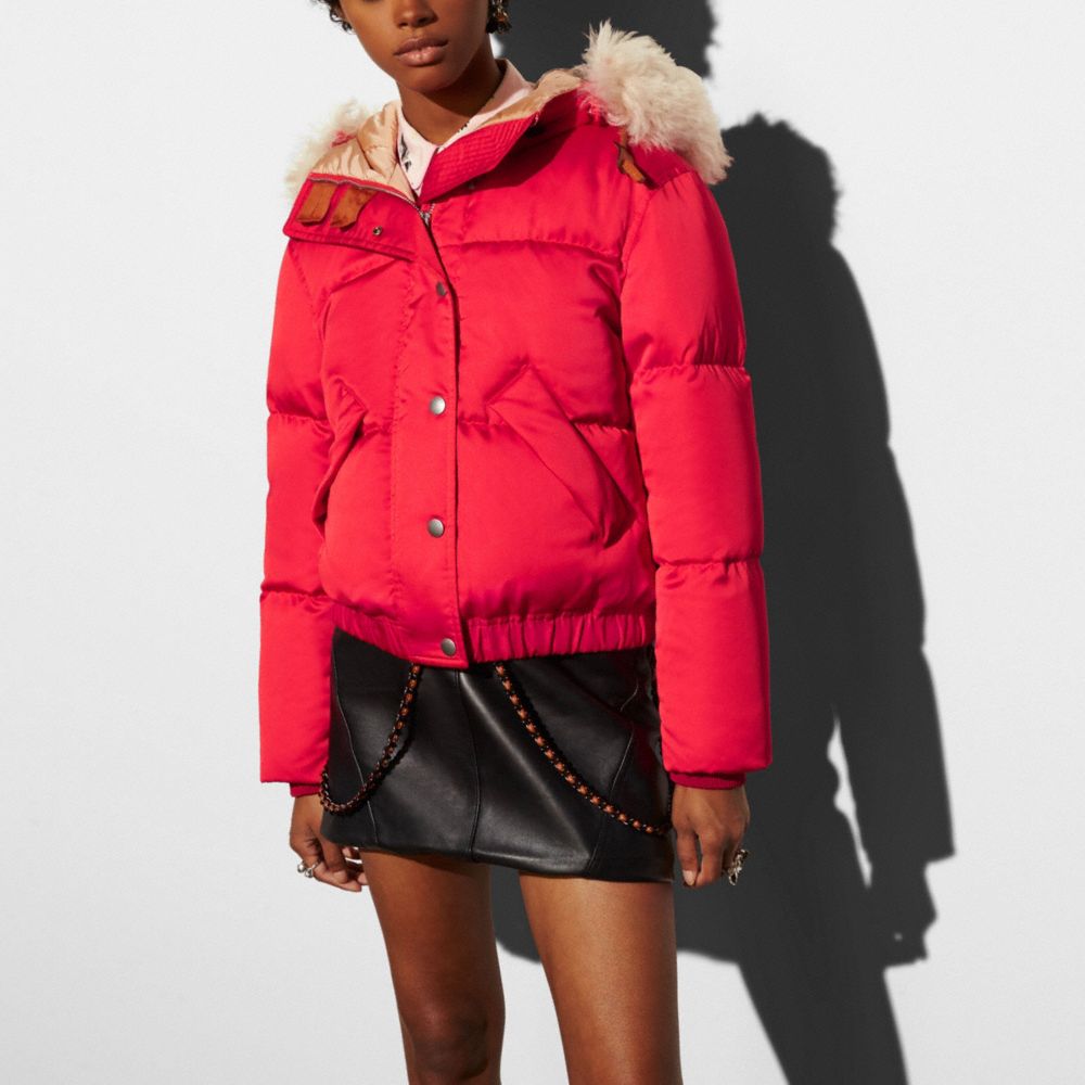 COACH Puffer Jacket With Shearling
