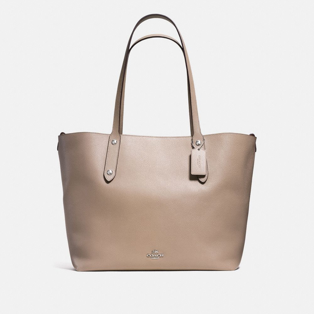 COACH Large Market Tote In Polished Pebble Leather