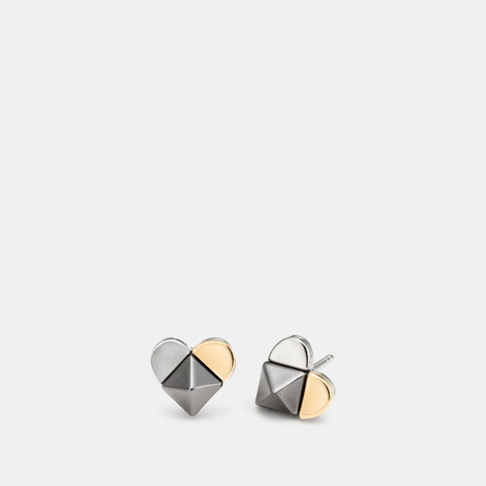 COACH Studded Heart Stud Earrings