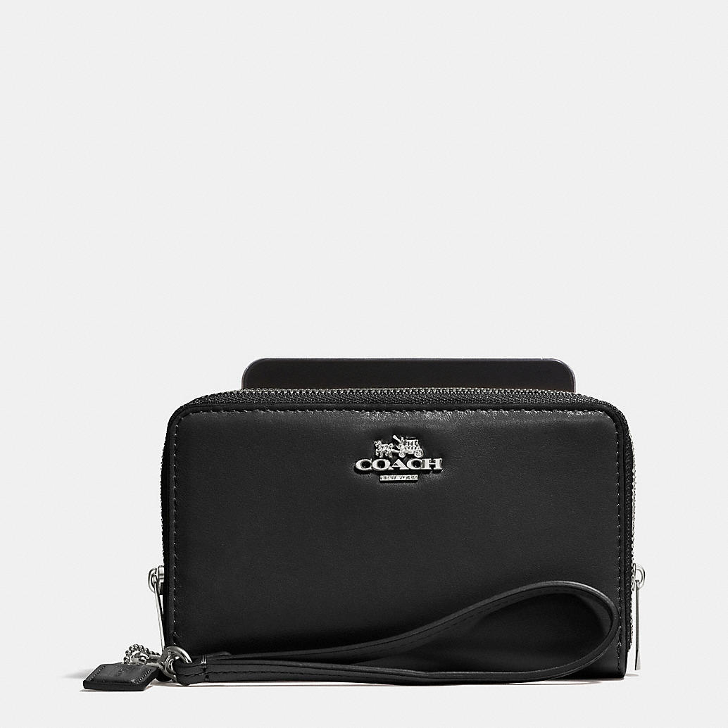 COACH Designer Wallets | Madison Double Zip Phone Wallet In Leather