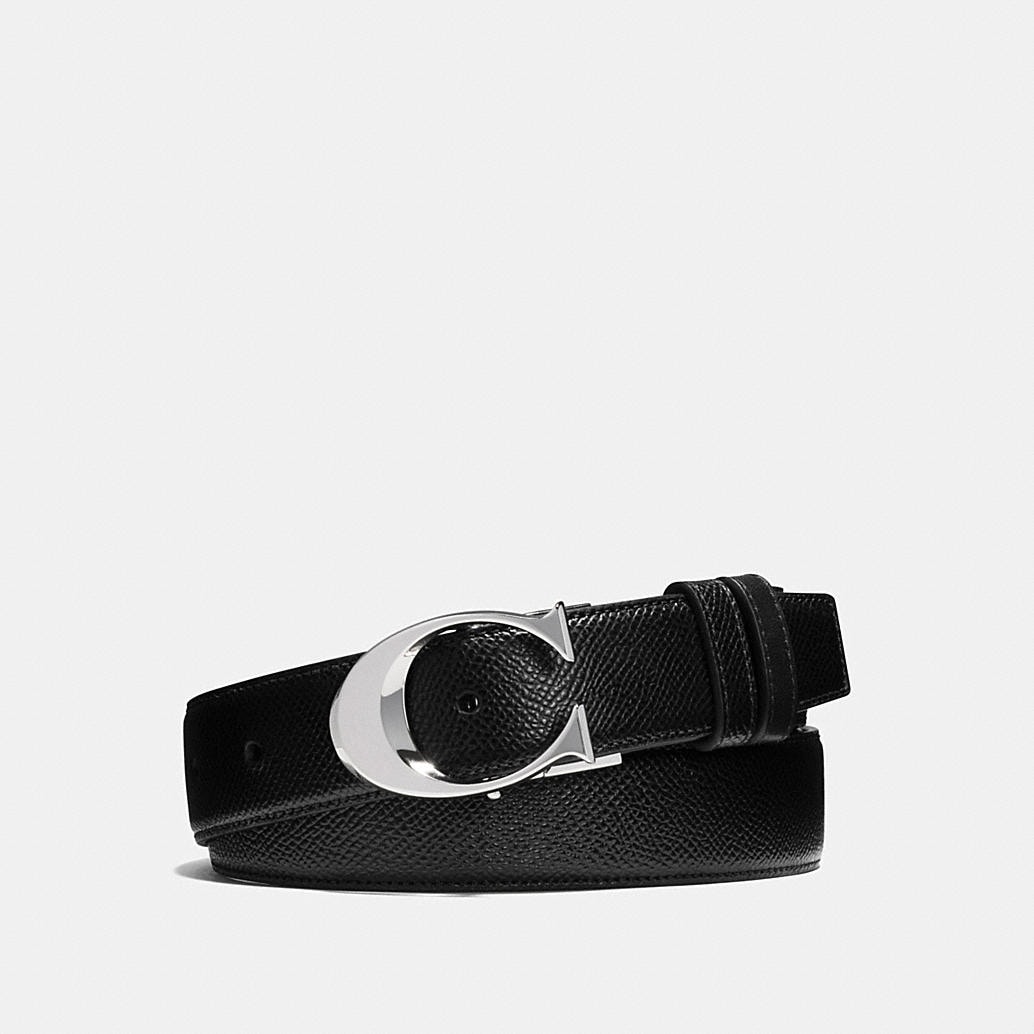 COACH Mens Belts | Sculpted C Cut-To-Size Reversible Textured Leather Belt