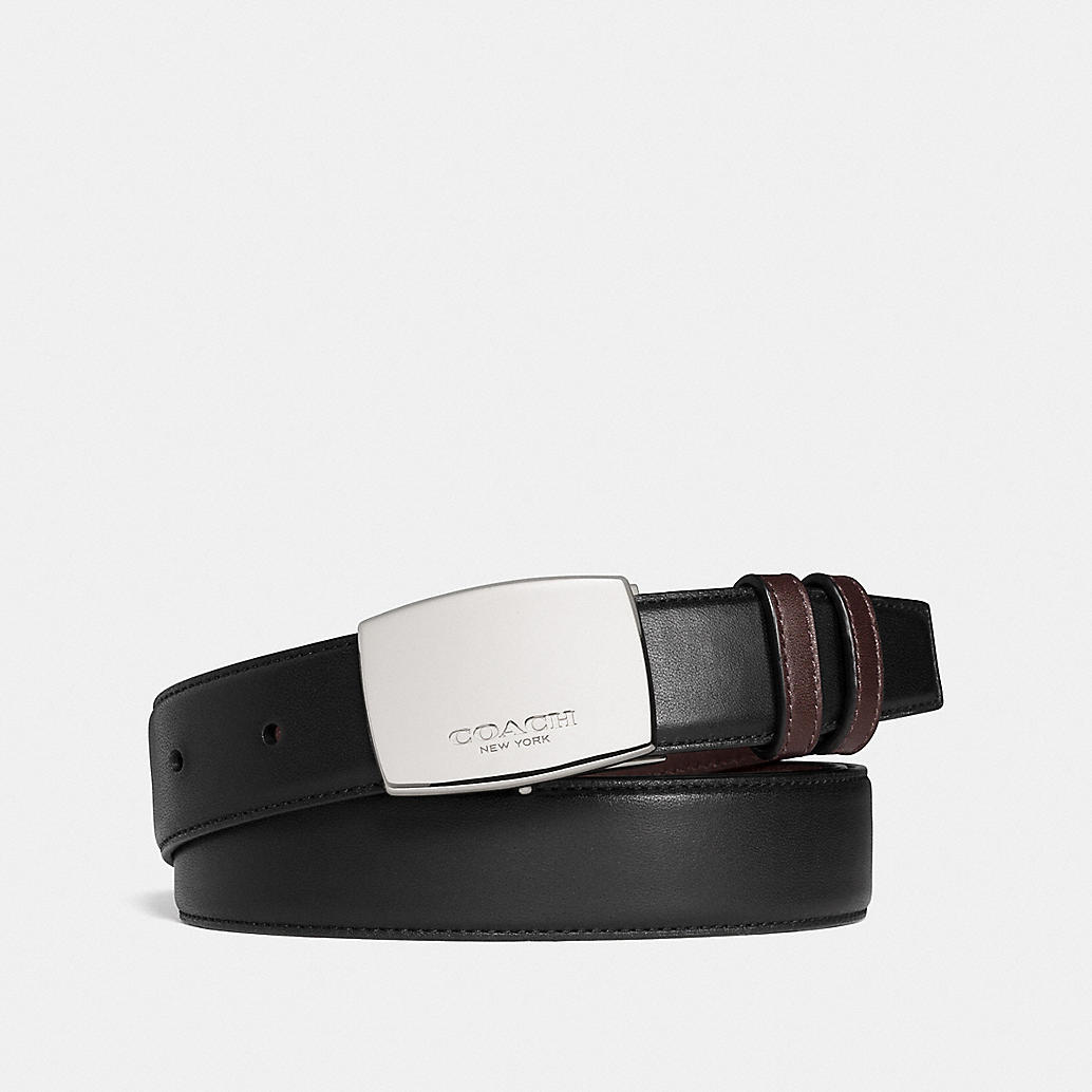 COACH Mens Belts | Dress Plaque Cut-To-Size Reversible Smooth Leather Belt