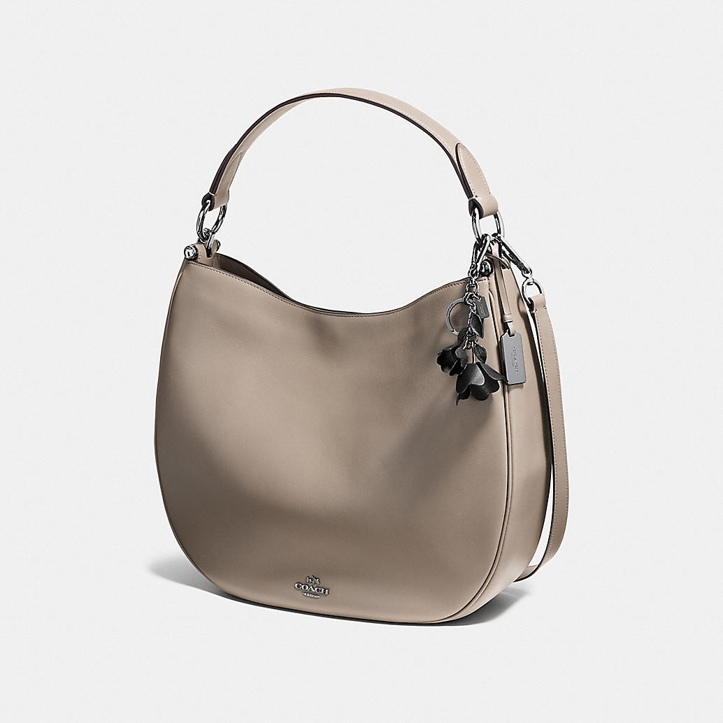 COACH Designer Keychains | Leather Tea Rose Bag Charm