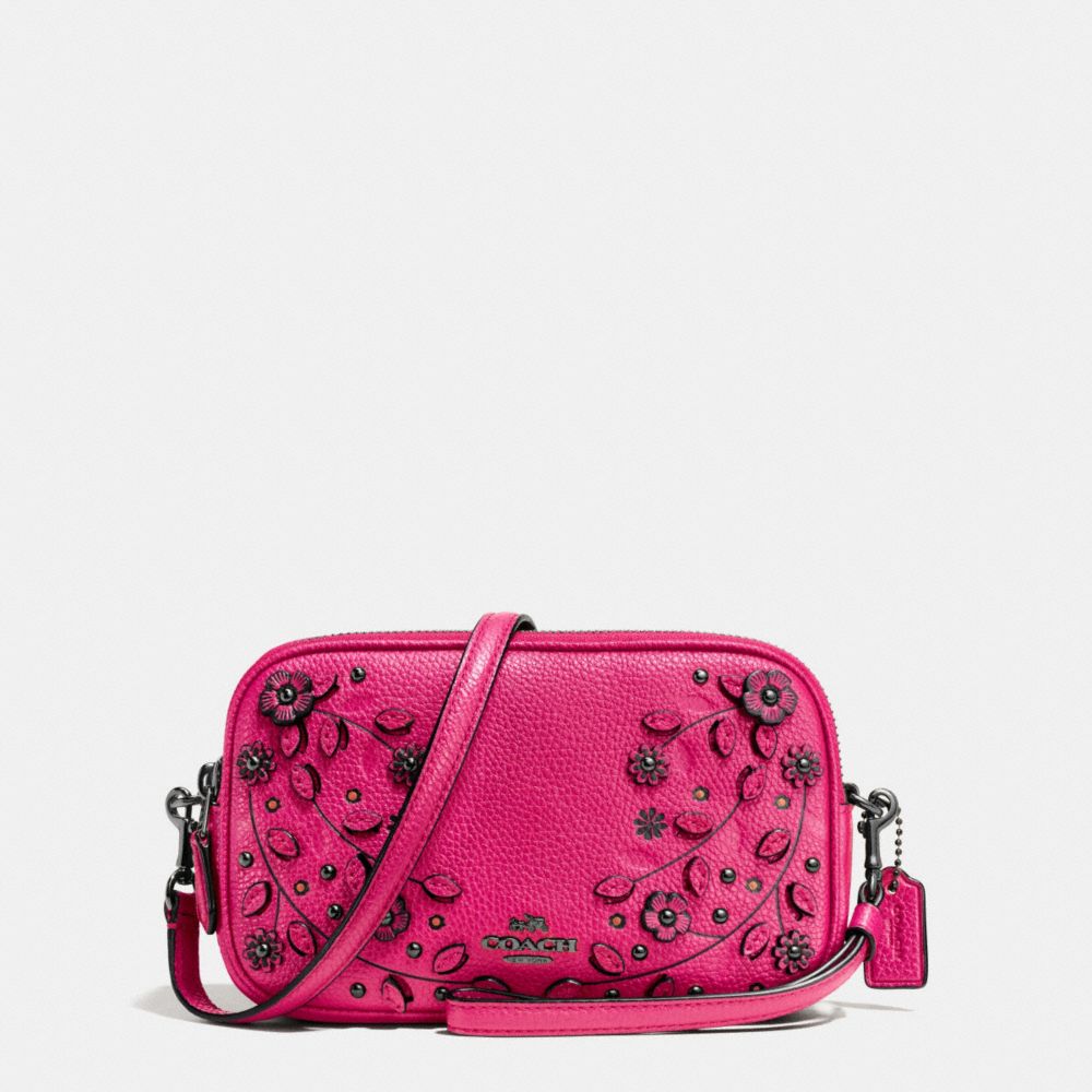 COACH Willow Floral Crossbody Clutch in Pebble Leather