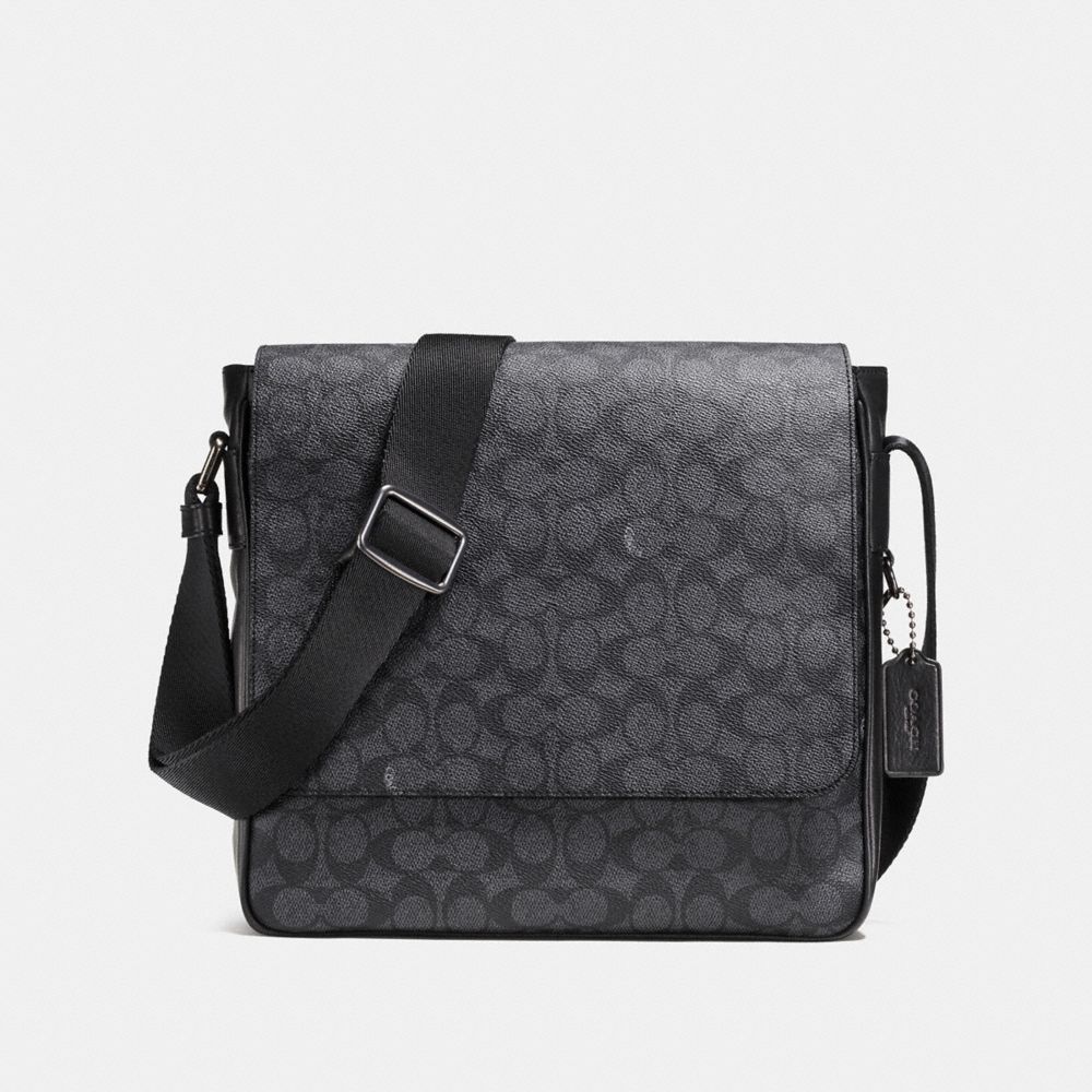 COACH Mens Messenger Metropolitan Map Bag In Signature Coated Canvas