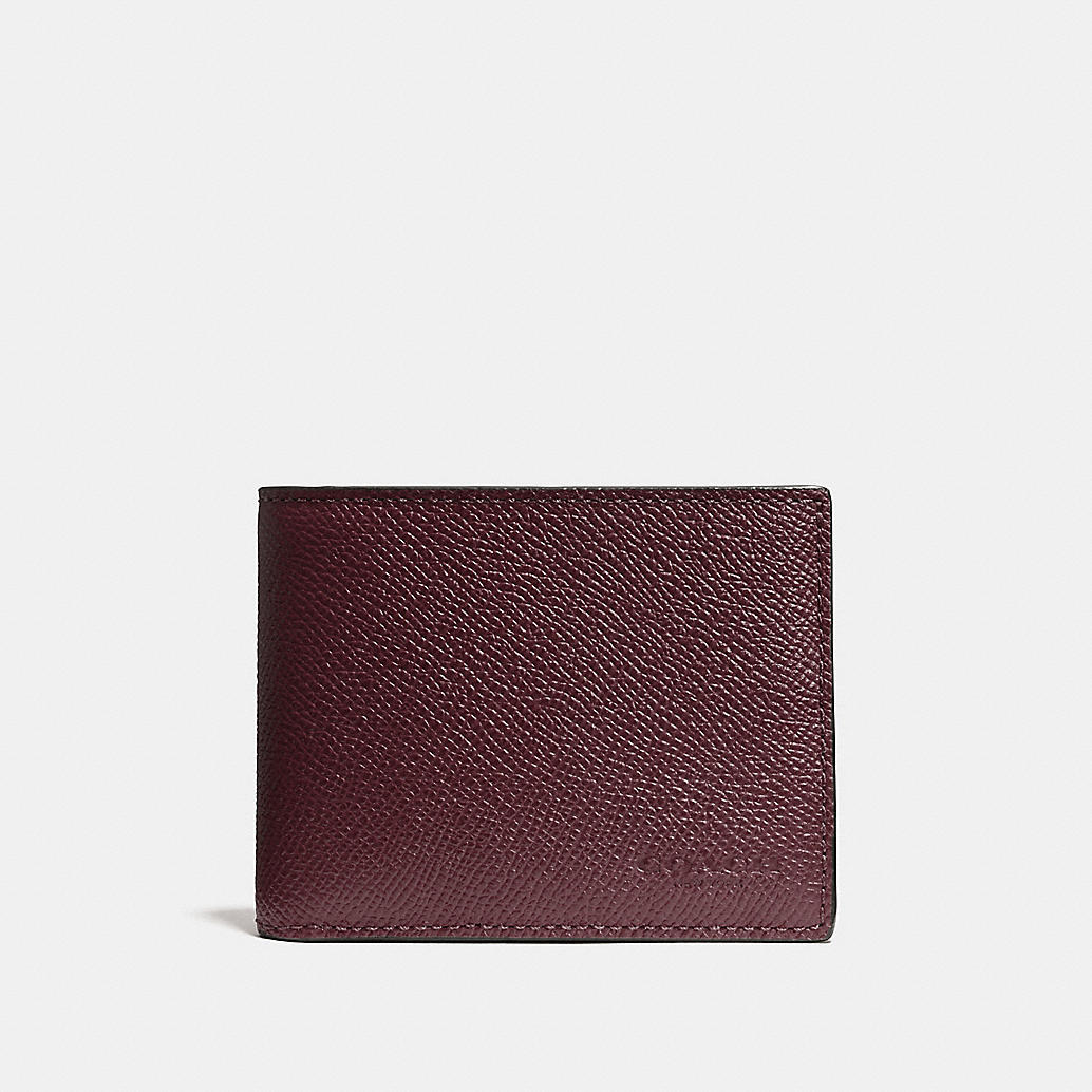 COACH Mens Wallets | Slim Billfold Wallet In Crossgrain Leather