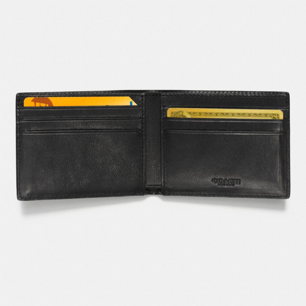 COACH Mens Wallets Modern Varsity Stripe Slim Billfold Wallet In Smooth Leather