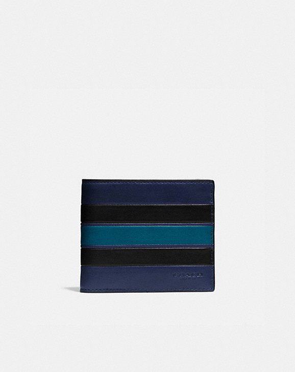 3-IN-1 WALLET IN SMOOTH LEATHER WITH VARSITY STRIPE