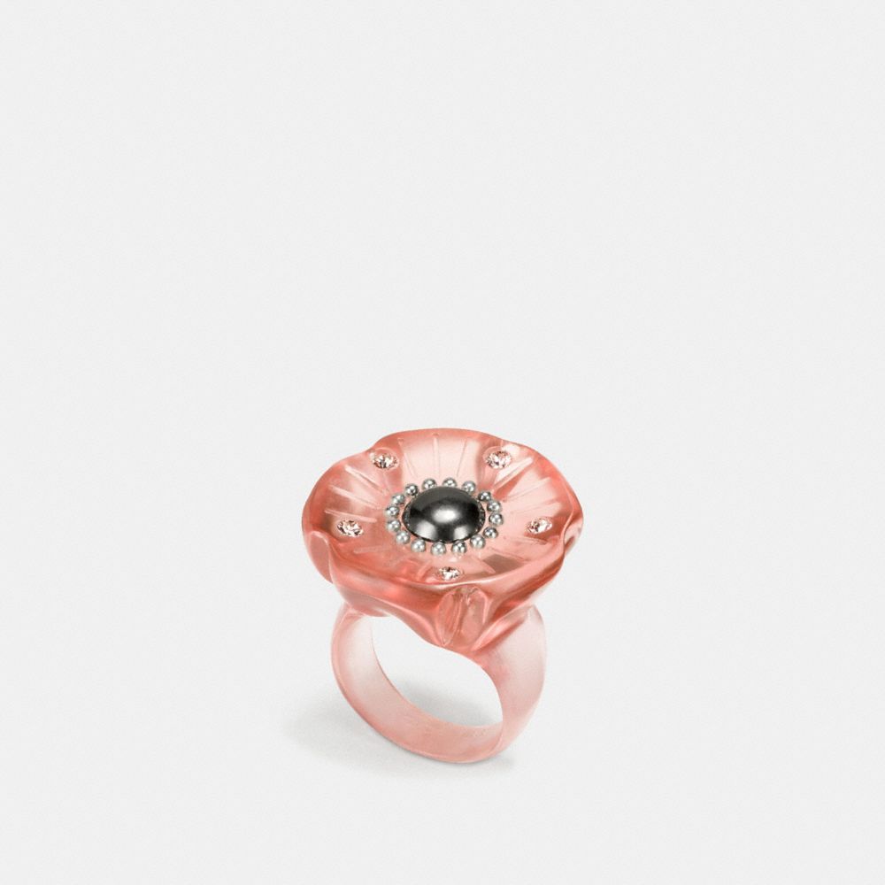 COACH Tea Rose Lucite Ring