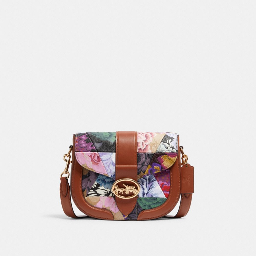 GEORGIE SADDLE BAG WITH PATCHWORK KAFFE FASSETT PRINT