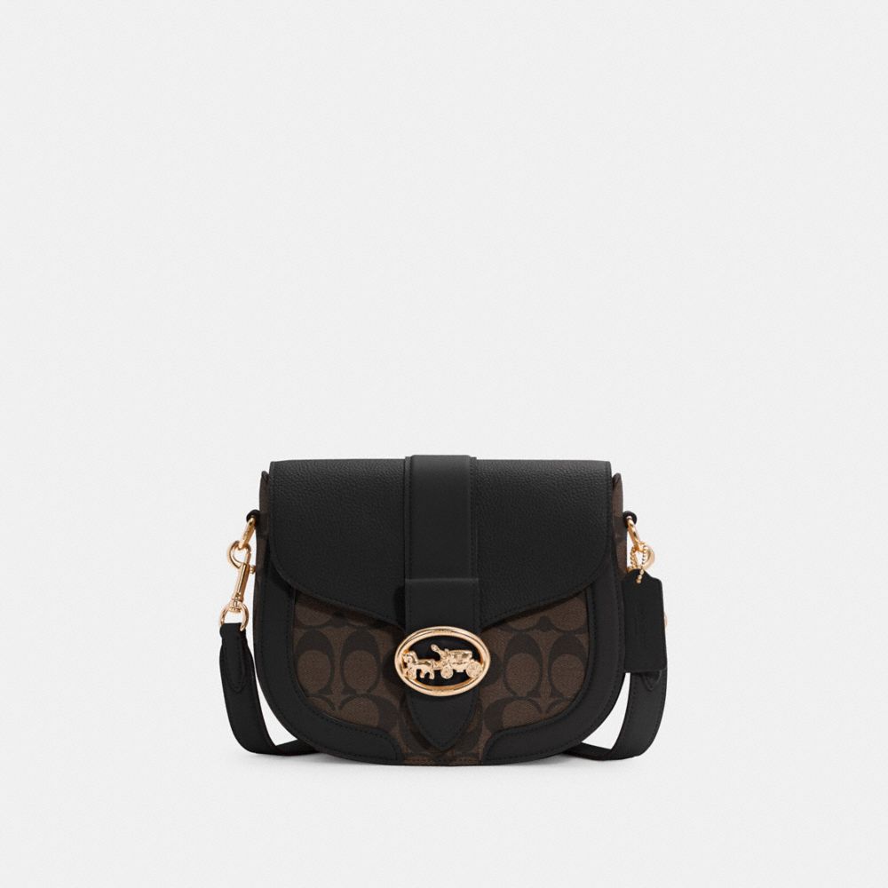 GEORGIE SADDLE BAG IN SIGNATURE CANVAS