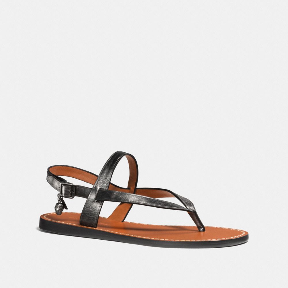coach sandals silver