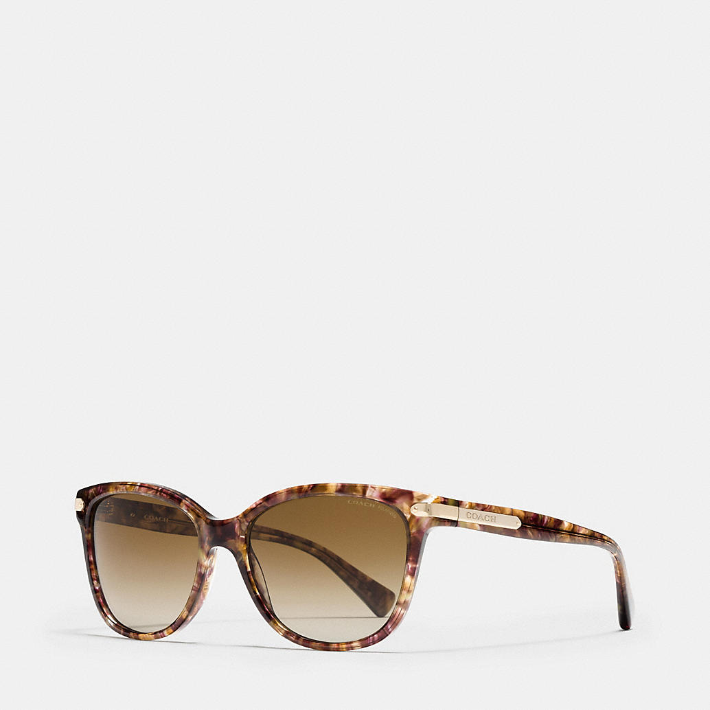 COACH Designer Sunglasses Tag Temple Cat Eye Sunglasses