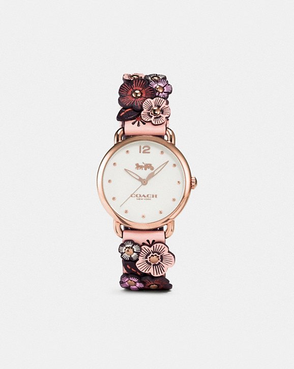 Coach Delancey Watch With Floral Applique, 36mm
