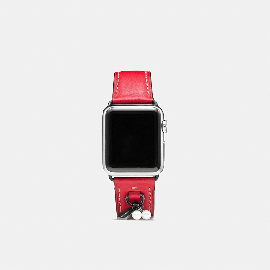 COACH: Apple Watch® Leather Watch Strap With Charms