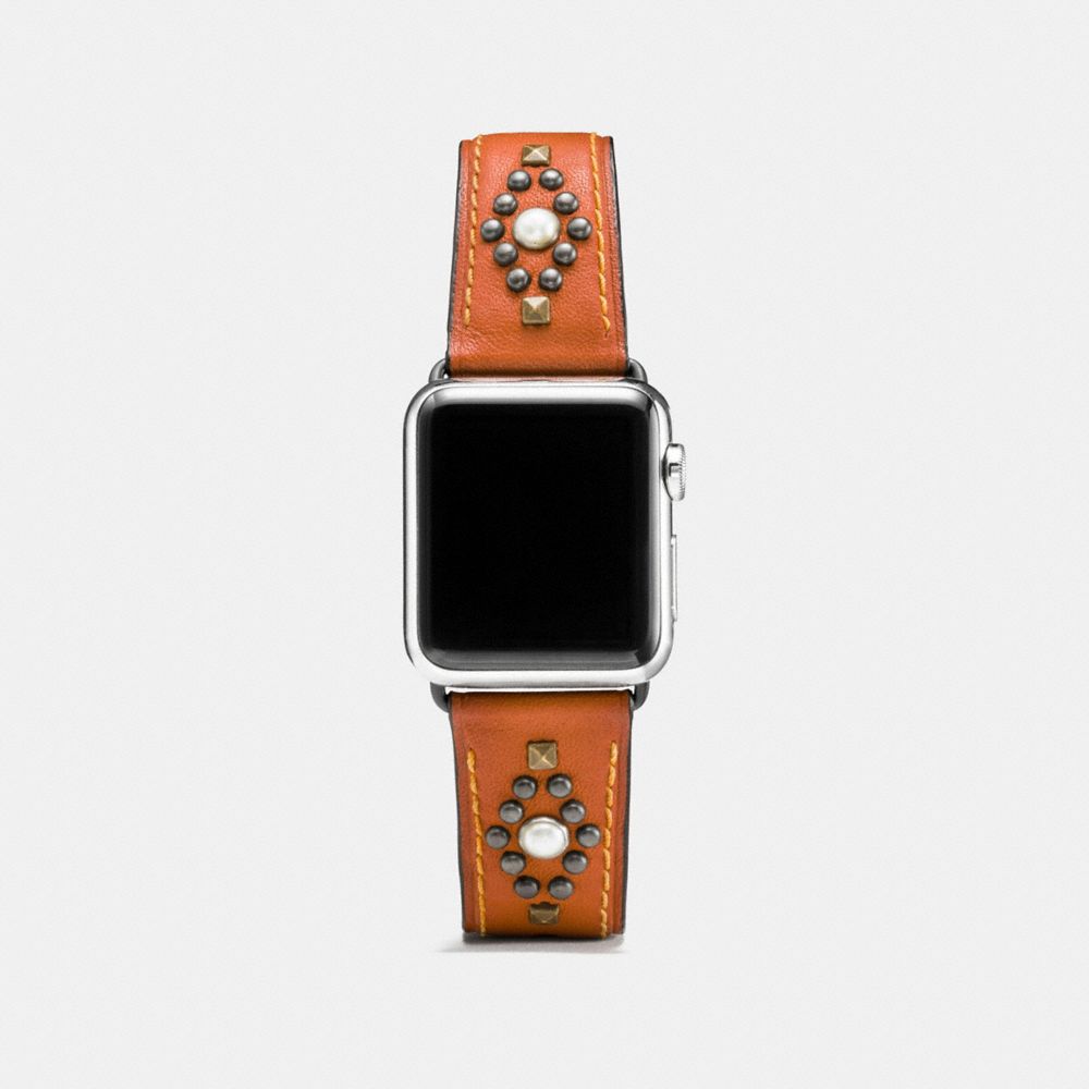 COACH Apple Watch® Studs Leather Watch Strap