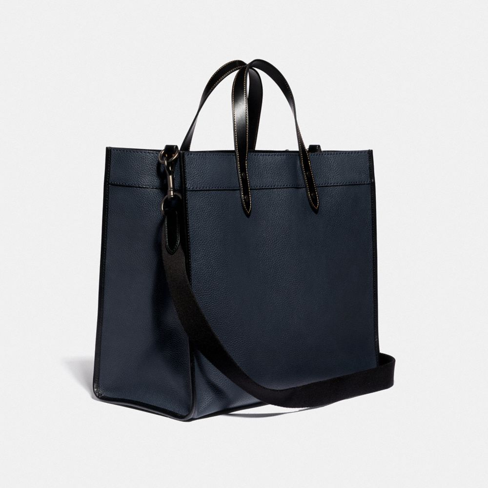 QA_AUTO Field Tote 40 With Coach Badge, Midnight Navy/Black Copper, Product
