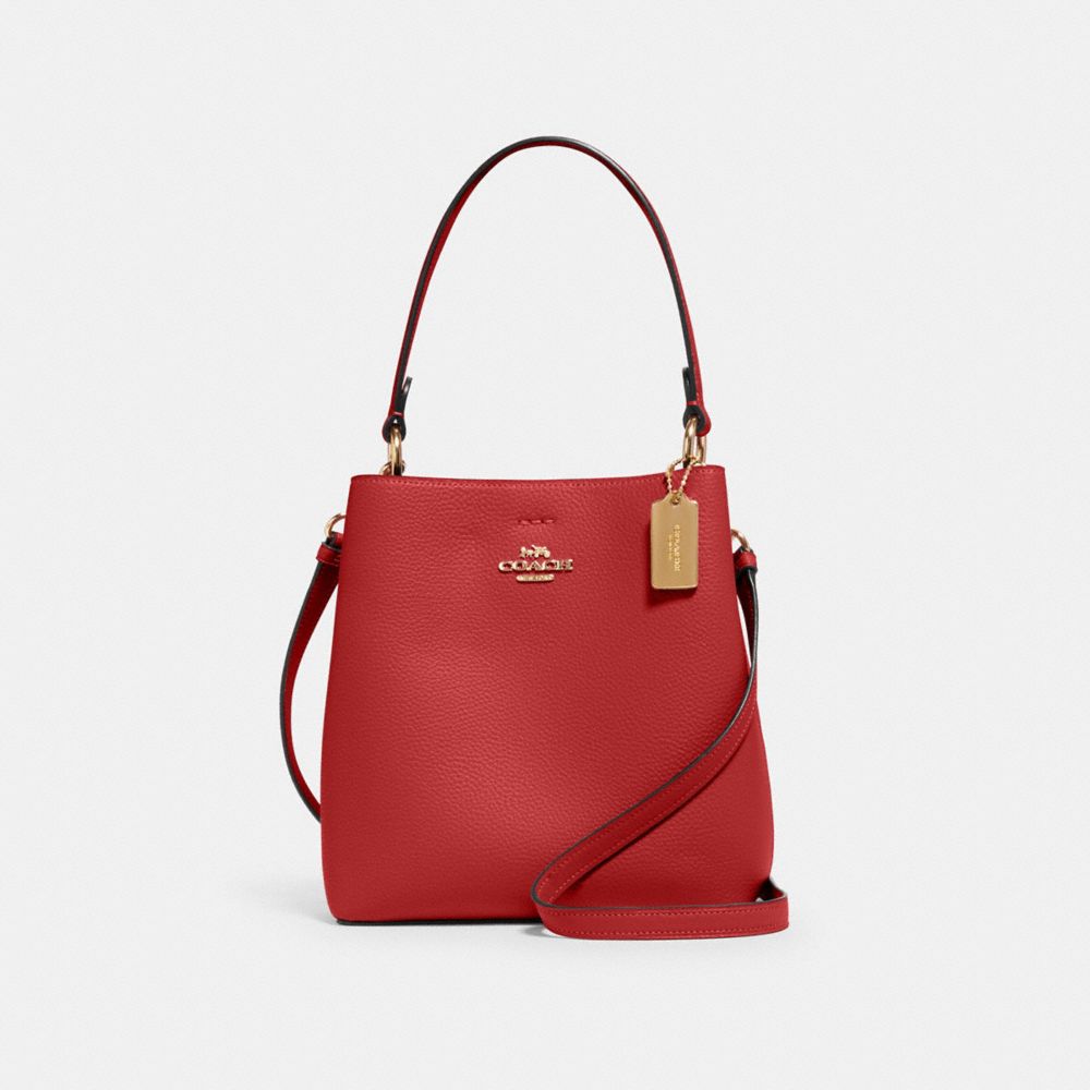 QA_AUTO Small Town Bucket Bag, Gold/1941 Red/Oxblood, Product
