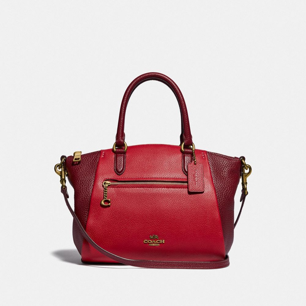 coach red satchel bag