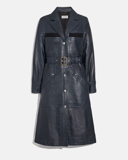 CoachSPORTY LEATHER TRENCH