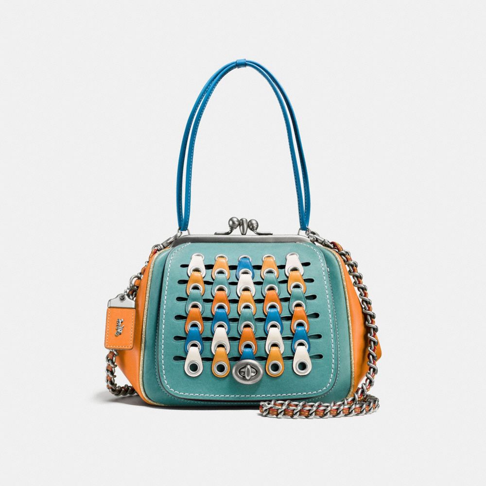 Kisslock Frame Bag 26 With Colorblock Coach Link, , Product