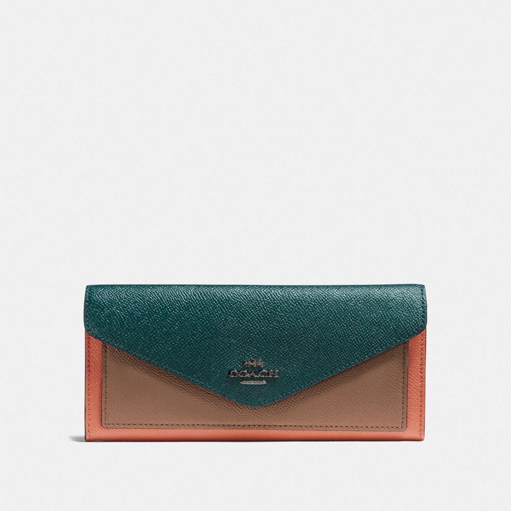 CARTERA SUAVE CON BLOQUES DE COLOR